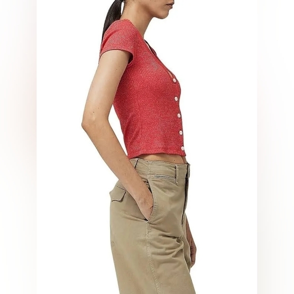 Rag & Bone The Knit Rib Scoop Neck Tee Rib T-Shirt - Picture 11 of 15